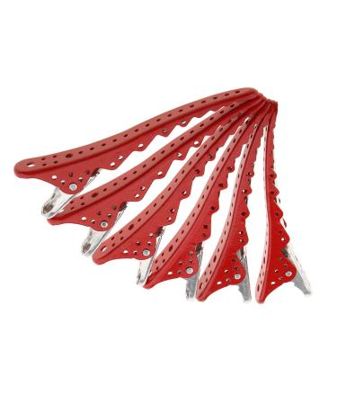 MagiDeal Red Hair Sectioning Clips Set - 6 Professional Hairdresser Hair Clips for Easy Styling & Sectioning - Buy Online on GoSupps.com