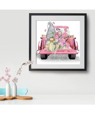Tiwabb Gnome Truck Flower Cross Stitch Kit | Full Range Stamped Cross Stitch for Adults | DIY Needlecraft Home Wall Decor | 13.8x13.8inch - Buy Online on GoSupps.com