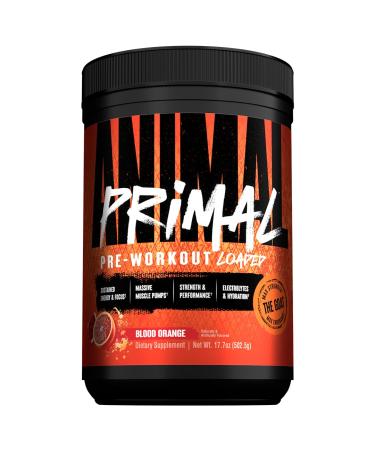 Animal Primal Muscle Hydration + Preworkout Powder Contains Beta Alanine 3DPump Caffeine & Electrolytes Improves Energy Focus Endurance & Absorption New Blood Orange Flavor 17.7 oz NEW Blood Orange 25 Servings (P