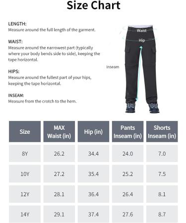 Boys Quick Dry Convertible Cargo Pants - Dark Gray | UPF 50+ Water Resistant Outdoor Hiking Pants - Size 14 Years - Buy Online on GoSupps.com