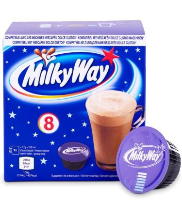 Chocolat chaud Milky Way compatible avec les machines Dolce Gusto 8 capsules (pack de 5 ou 40 capsules) - Buy Online on GoSupps.com