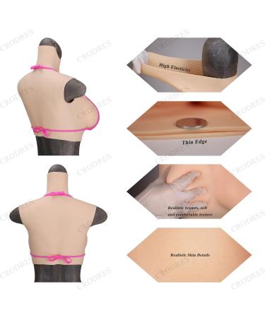 Crodres Realistic Breastplate - A-G Cup Drag Queen Fake Boobs for Transgender Cosplay | Crossdresser Enhancer - Buy Online on GoSupps.com
