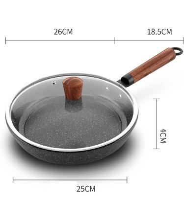 LAKEINX Pan 24 CM Maifan Stone Wok Frying Pan with Glass Lid Deepening Frying Pan for Induction Cooker Gas Stove - Buy Online on GoSupps.com