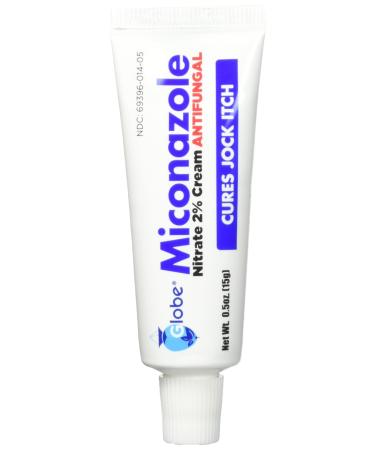 Miconazole Globe Nitrate 2% Antifungal Cream Cures Most Athletes Foot Jock Itch Ringworm. 0.5 OZ Tube
