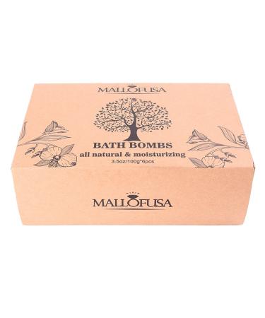 Mallofusa Bath Bomb Gift Set - 6 x 3.5 oz Fizzies with Organic Essential Oils, Jojoba Oil & Shea Butter - Moisturizing Spa Kit for Her - Perfect Bath Basket Addition - Buy Online on GoSupps.com