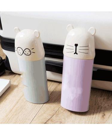 Digjobk Pink Toothbrush Mug & Travel Cup - Cartoon Water Bottle Bathroom Accessories & Toothpaste Holder - 19*7 cm - Buy Online on GoSupps.com