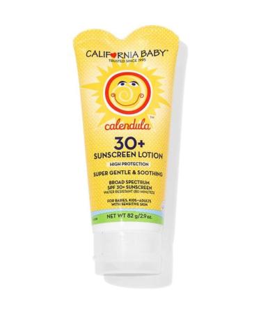 California Baby Calendula Face & Body Sunscreen Lotion SPF 30+ Sunscreen - For Babies  Kids & Adults  Free of Added Fragrances  Common Allergens  and Irritants - Making it Perfect for Allergy-Prone  Sensitive Skin! Calen...