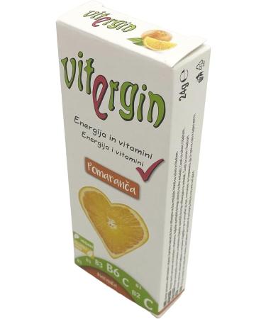 VITERGIN Orange Vitamin Sweets - Spicy Citrus Flavour in 24 Packs (20 Sweets Each) Sweet Sweets for a Daily Energy Boost - Buy Online on GoSupps.com