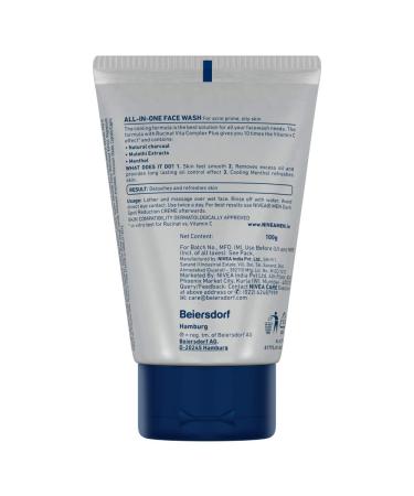 Nivea Men All In 1 Face Wash 100ml - Gentle Cleansing and Refreshing Formula - Buy Online on GoSupps.com