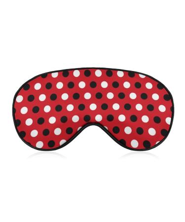 Black and White Polka Dots Sleep Mask for Women Adjustable Sleeping Eye Shades Cover with Elastic Strap