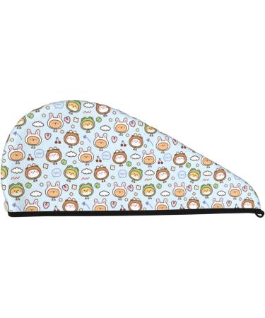 Cute Animal Face Microfiber Hair Towel | Soft Absorbent Hair Wrap for Women - Quick Dry Coral Velvet Cap for Long Curly & Thick Hair - Buy Online on GoSupps.com