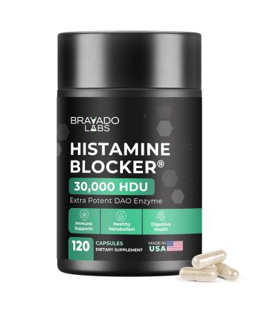 DAO Supplements Histamine Blocker Extra Potent 30 000 HDU DAO Enzyme Formula for Histamine Digest & Immune Support for Food-Related Histamine Intolerance - Daily Use - 120 caps. 120 Count (Pack of 1)