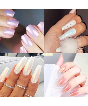 Shimmer Aurora Nail Glitter Powder Set - Neon Mermaid Dust Chrome Pigment for High Gloss Nail Art - 7 Boxes with Sponge Sticks - Buy Online on GoSupps.com