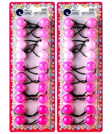 Tara Girls Twinbead Multi Cute Design Ponytail Elastics Pack of 2 Selection (BT07)