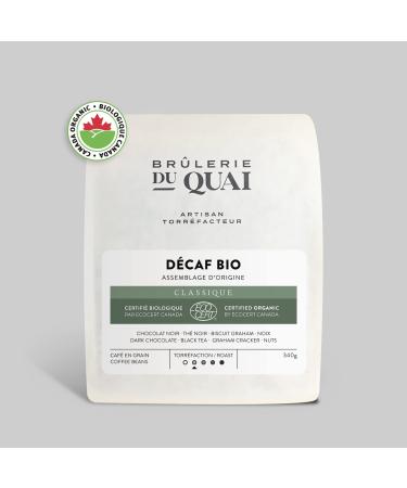 Decaf Organic Coffee - Medium Roast - Whole Beans - 340g - Br lerie du Quai and Design D caf Bio - Medium Roast 340 g (Pack of 1)