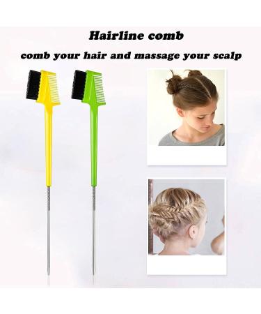 6-Piece Hair Edge Brush & Rat Tail Comb Set for Women - Double Sided Control Comb for Natural Styling - Ideal for Hair Edges & Eyebrows - Buy Online on GoSupps.com