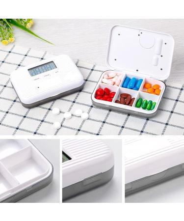 Automatic Pill Dispenser Digital Pill Organizer with Reminder Alarm Electronic Medication Organizer for Vitamins Supplements 4 Grids Blue - Buy Online on GoSupps.com