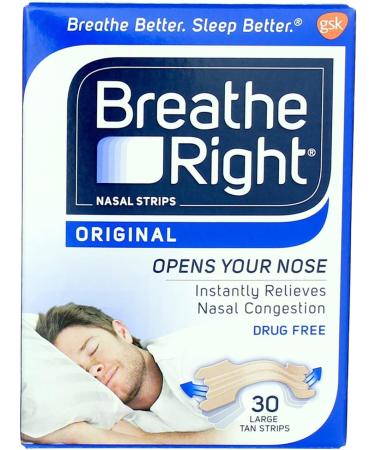 Breathe Right Large Tan Nasal Strips - 30 ct - Adult Size - Buy Online on GoSupps.com