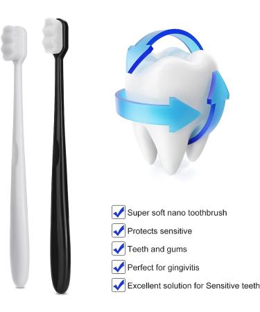 WLLHYF 2 PCS Extra Soft Micro Nano Toothbrush - Ultra Soft Toothbrushes with 10000 Soft Bristles for Painless Brushing - Adult Toothbrush for Oral Gum Recession - Buy Online on GoSupps.com