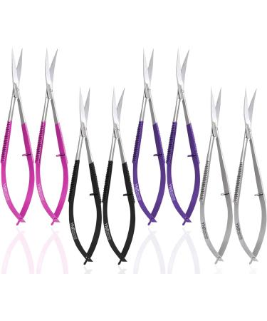Facial Hair Scissors-Eyebrow Trimmer-Grooming Scissors for Eyebrow Shaping Ear Nose Nostril Hair & Moustache (Silver Curved) - Buy Online on GoSupps.com