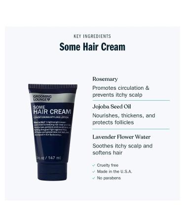 Grooming Lounge Some Hair Cream - Lightweight Conditioning & Styling Lotion | Tames Frizz, Flyaways | Low Shine | 5 oz - Buy Online on GoSupps.com