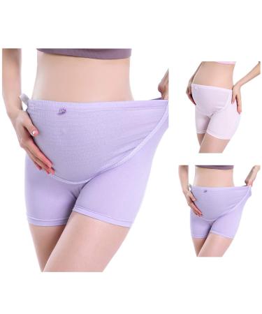 FEOYA Maternity Shorts Knickers High Elastic Cotton Safety Shorts Pants 2pcs L (110-132 lb) Boxershorts Hohe Taille 001