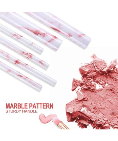 16-Piece Pink Marble Make-Up Brush Set with Holder | Foundation Eyeshadow & Eyebrow Brushes Perfect for Professionals & Beginners - Buy Online on GoSupps.com