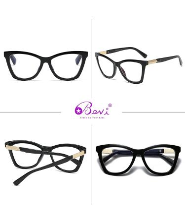 Bevi Anti-Eyestrain Blue Light Blocking Reading Glasses - Large Square Frame - Black (2.5x) - Buy Online on GoSupps.com