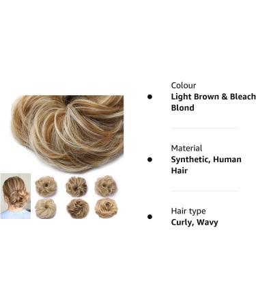 Light Brown & Bleach Blond Scrunchy Hair Bun Updo Ponytail 25g - Curly Messy Donut Chignons - Buy Online on GoSupps.com
