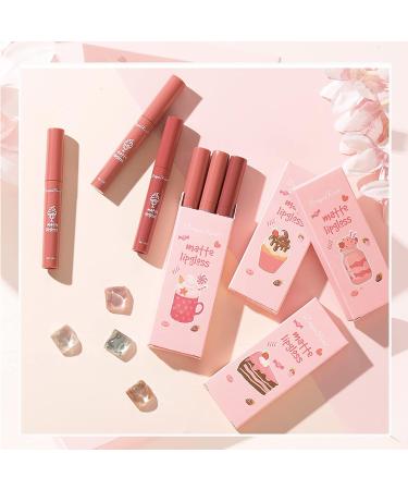 3 Pcs Nude Matte Lipstick Set Nude Lipstick Velvet Air Moisture Smooth Crayon Lip Stain Long Lasting Lipstick 24 Hour Waterproof Nourishing Lipstick with a Matte Finish  Lip Gloss Lipstick for Women (Set C) SET-C - Buy Online on GoSupps.com