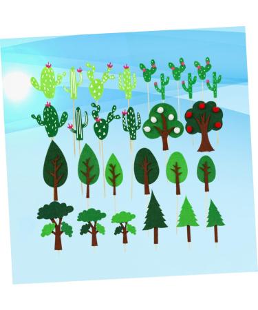 PRETYZOOM 28pcs Kids Birthday Cupcake Topper Birthday Cake Decoration Leaves Cake Picks Forest Party Supplies Cake Decorations Kid Birthday Insert Cake Hawaiian Tropical Cactus Ornaments - Buy Online on GoSupps.com
