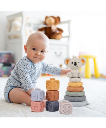 MalPlay Sensory Rubber 13-Piece Soft Tower Stacking Blocks | Baby Building Toy for Motor Skills | Ideal for 6+ Months - Buy Online on GoSupps.com