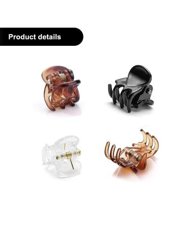 48pcs Mini Hair Claw Clips for Women Girls - Small Plastic Jaw Clamps in Black/Brown/Clear with Storage Box - Buy Online on GoSupps.com