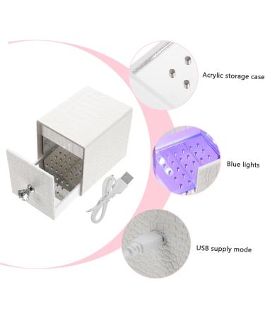 minkissy Nail Polish Storage Nail Art Tool Nail Tools Manicure Tools Para U as Nail Stuff Organizer Chic Nail Bits Holder Nail Grinding Bits Container White Acrylic Shell Drill 12x8.5cm White - Buy Online on GoSupps.com