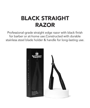 Gentlemen Republic Straight Edge Razor | Premium Black Safety Razor for Barbers & Home Grooming - Confidence in Every Shave - Buy Online on GoSupps.com