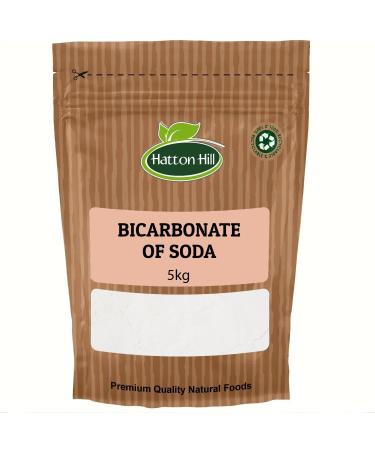 Baking Soda Sodium Bicarbonate 5kg by Hatton Hill - Pure Baking Soda for Baking Cleaning Bath Bombs