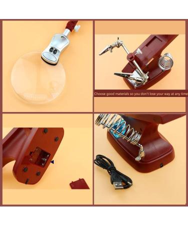 ES for Hobbies Reading Magnifier Illuminated Desktop 2LED Lighting Auxiliary Clip Reading Magnifier Can Be Used for Reading and Equipment Maintenance for The Elde Better Life - Buy Online on GoSupps.com