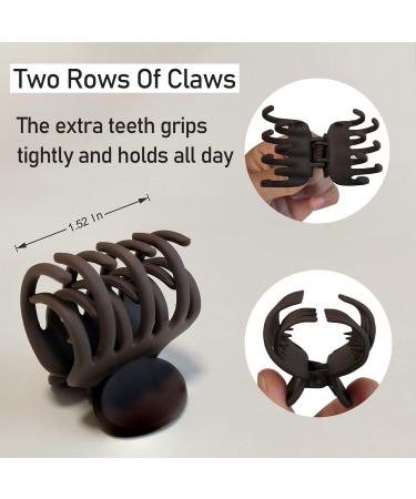 Venhay Small Double Row Hair Claw Clips - 9 Pack | Unbreakable Bendable Teeth Claw Clip for Thin Hair | Medium Matte Neutral Non-slip Design - Buy Online on GoSupps.com