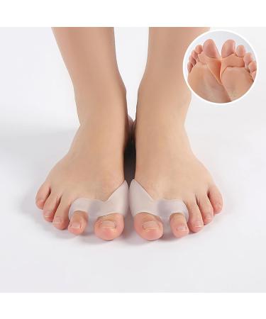 ALINZO Gel Toe Separators- Orthopedic Bunion Corrector for Women & Men - 2pc Set for Hallux Valgus - Big Toe Straightener (White) - Buy Online on GoSupps.com