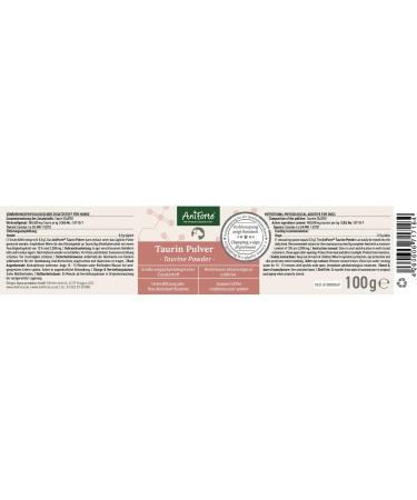 Aniforte Taurin for Dogs 100g - 100% Pure Amino Acids for Cardiovascular & Cell Metabolism Support - International Shipping Available - Buy Online on GoSupps.com