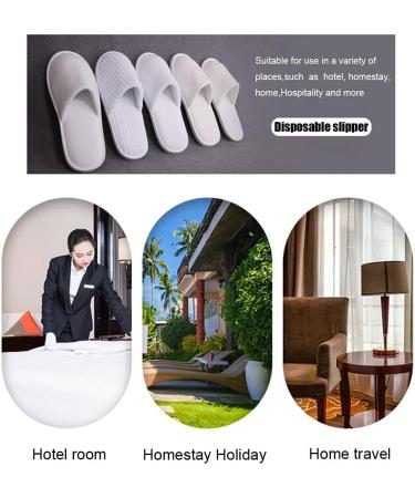 Buy Disposable Spa Shoes - 2 Pairs of Foldable White Hotel Slippers for Guests & Travel - Buy Online on GoSupps.com