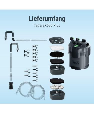 Tetra Aquarium External Filter EX 500 Plus - Powerful Filter for Aquariums Up to 100L | Crystal Clear Water for Fish - Buy Online on GoSupps.com