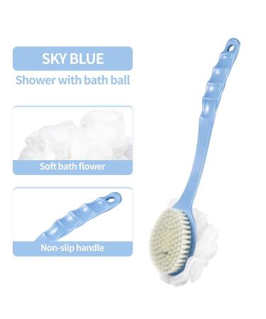 Long Handle Back Brush with Bristles and Loofah - Exfoliating Scrubber for Men and Women | Promotes Blood Circulation and Skin Health | Ideal for Wet or Dry Use - Buy Online on GoSupps.com