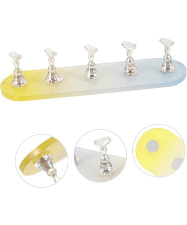 minkissy 1 Set Nail Practice Holder Slate Garden Labels Nail Display Stand Nail Art Organiser Creative Nail Holders Nail Display for Nail Art Nail Stand Storage Box Plastic Gold and Silver - Buy Online on GoSupps.com