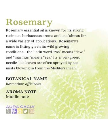 Aura Cacia Rosemary Essential Oil 60ml | Pure & GCMS Tested Cleansing Oil - Buy Online on GoSupps.com