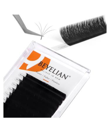 Easy Fan Volume Eyelash Extensions Premade Fan Eyelash Extension Self Fanning Lash Extension 3D Matte Black Faux Mink Professional Salon Use Lashes Extensions by BEYELIAN 0.07 D Curl 8-15mm Mix Tray