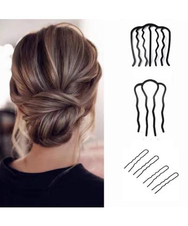 Hair plug -in comb 6 metal hair feast socket comb teeth hair accessories kamm large hairpin base ridge side comb for women girls 3 sizes