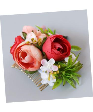 DOITOOL 1pc Wedding Hair Accessories Hair Accessories for Bride Hair Jewels for Women Floral Hair Clip Decor Hair Comb for Bride Bud Seaside Simulated Leaves Artificial Flower - Buy Online on GoSupps.com