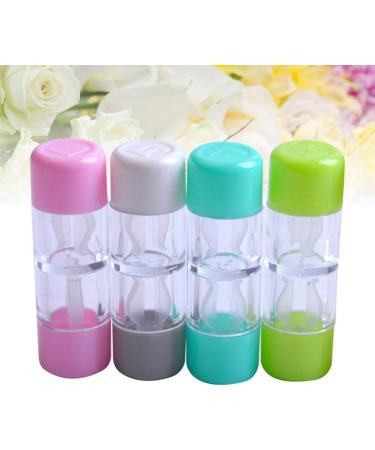 Buy Healifty 4-Piece Mini Travel Contact Lens Storage Container Set - RGP Hard Cases in Pink White Blue & Green - Perfect for Christmas & International Shipping - Buy Online on GoSupps.com
