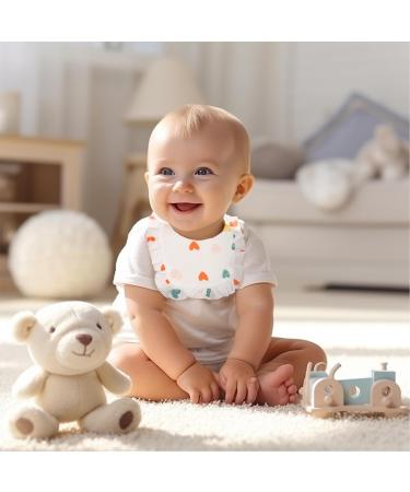 Shop Wiainty 6-Pack 100% Cotton Baby Bibs | Adjustable & Washable Bandana Bibs for Girls - Perfect for Drooling & Food Painting - Buy Online on GoSupps.com